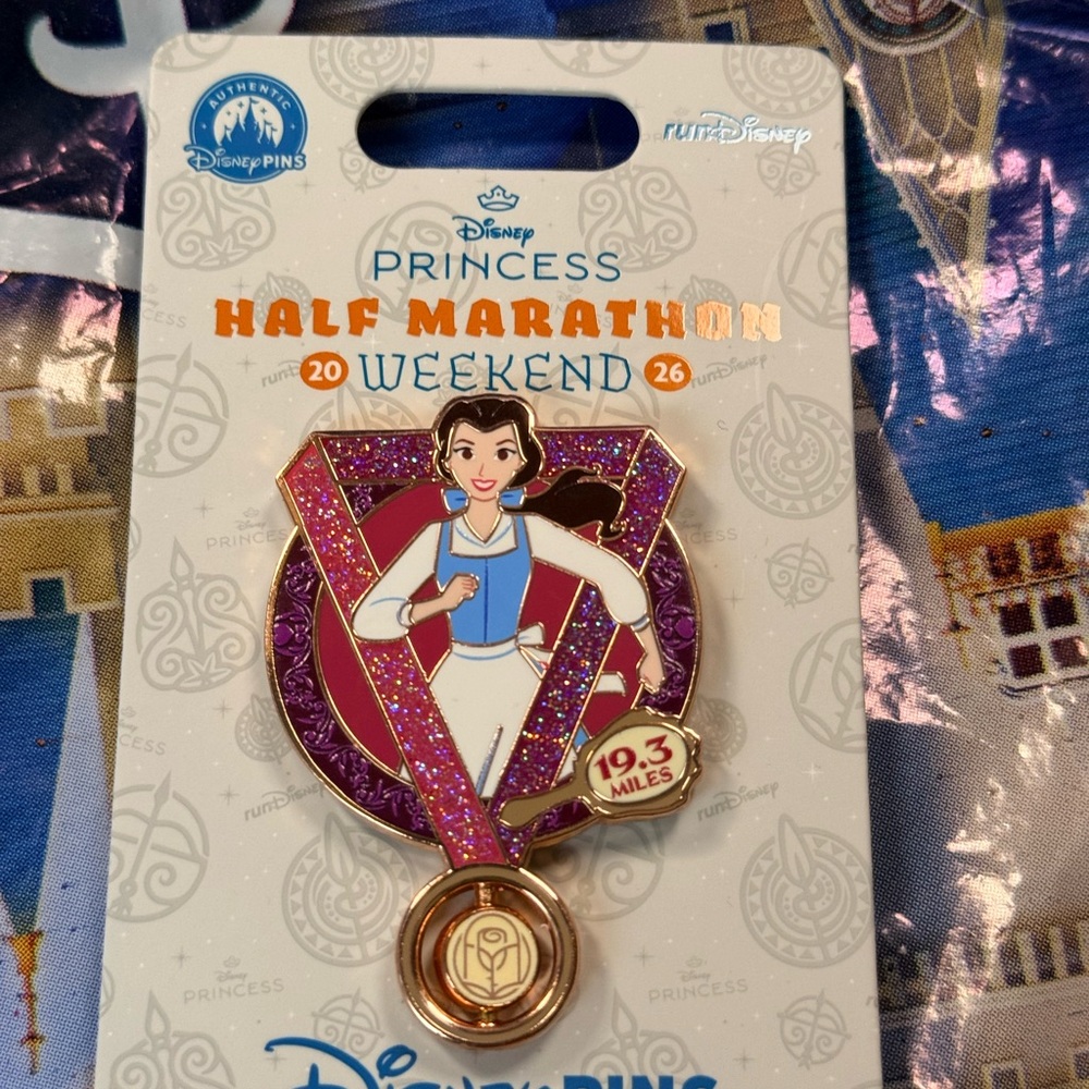 Walt Disney World RunDisney 2026 Princess Weekend Belle 19.3 - I Did It  Pin NWT